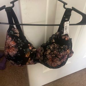 Black flower bra